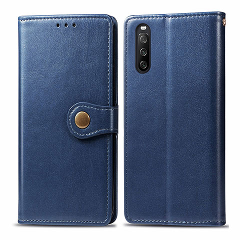 Handytasche Stand Schutzhülle Flip Leder Hülle S05D für Sony Xperia 10 III SOG04 Blau