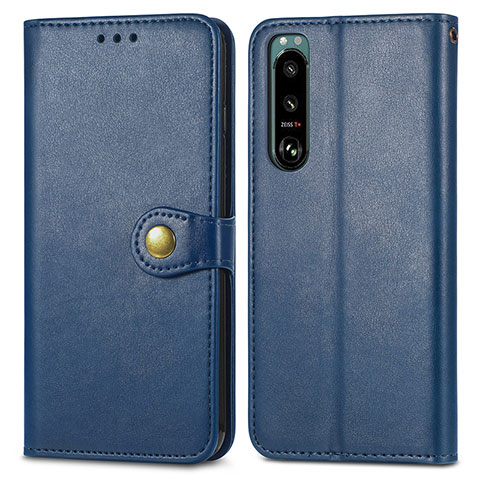 Handytasche Stand Schutzhülle Flip Leder Hülle S05D für Sony Xperia 5 IV Blau