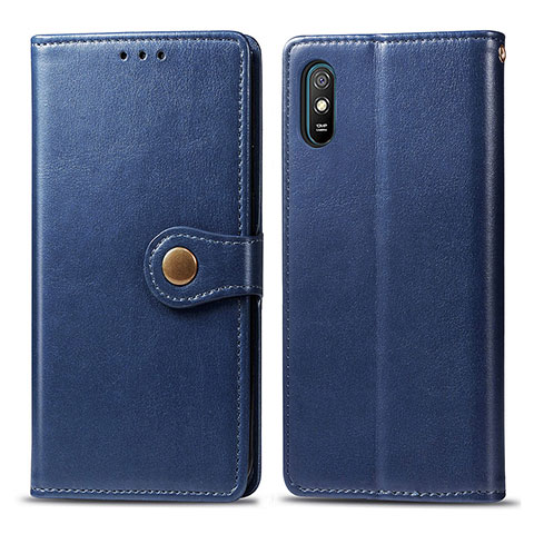 Handytasche Stand Schutzhülle Flip Leder Hülle S05D für Xiaomi Redmi 9A Blau