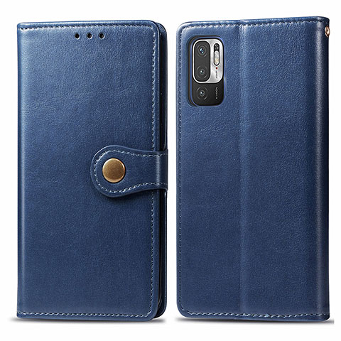 Handytasche Stand Schutzhülle Flip Leder Hülle S05D für Xiaomi Redmi Note 10 5G Blau