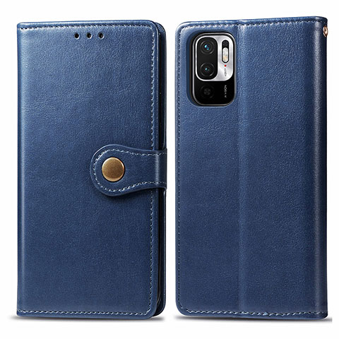 Handytasche Stand Schutzhülle Flip Leder Hülle S05D für Xiaomi Redmi Note 10 JE 5G Blau