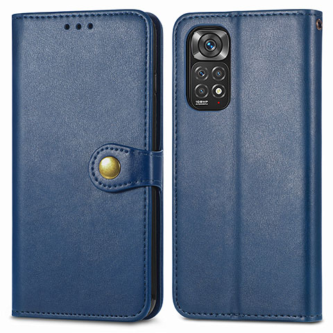 Handytasche Stand Schutzhülle Flip Leder Hülle S05D für Xiaomi Redmi Note 11S 4G Blau