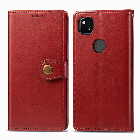 Handytasche Stand Schutzhülle Flip Leder Hülle S06D für Google Pixel 4a Rot