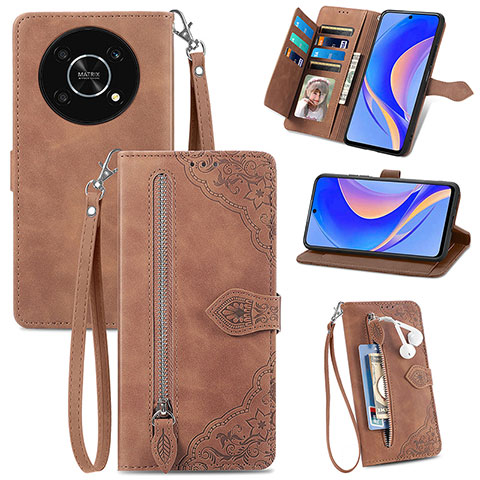 Handytasche Stand Schutzhülle Flip Leder Hülle S06D für Huawei Enjoy 50 Pro Braun