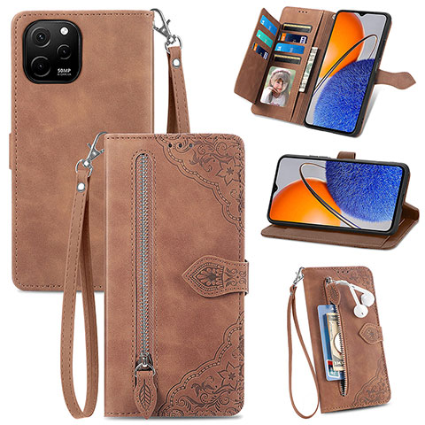 Handytasche Stand Schutzhülle Flip Leder Hülle S06D für Huawei Enjoy 50z Braun