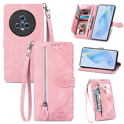 Handytasche Stand Schutzhülle Flip Leder Hülle S06D für Huawei Honor Magic5 5G Rosa