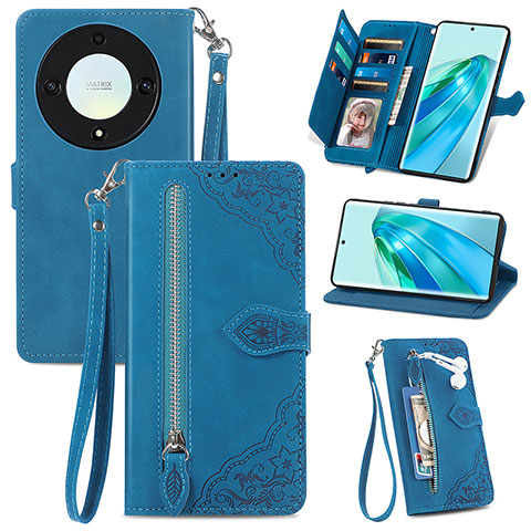 Handytasche Stand Schutzhülle Flip Leder Hülle S06D für Huawei Honor Magic5 Lite 5G Blau