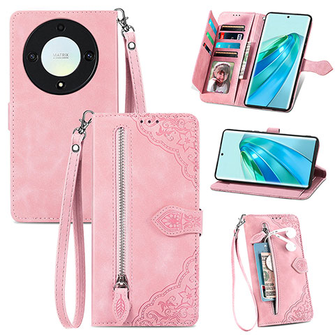 Handytasche Stand Schutzhülle Flip Leder Hülle S06D für Huawei Honor Magic5 Lite 5G Rosa