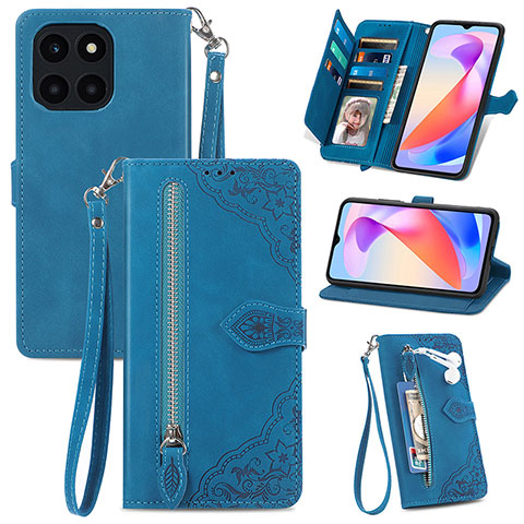 Handytasche Stand Schutzhülle Flip Leder Hülle S06D für Huawei Honor X6a Blau