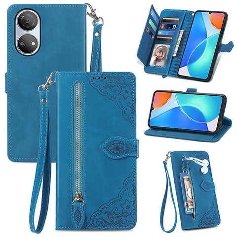 Handytasche Stand Schutzhülle Flip Leder Hülle S06D für Huawei Honor X7 Blau