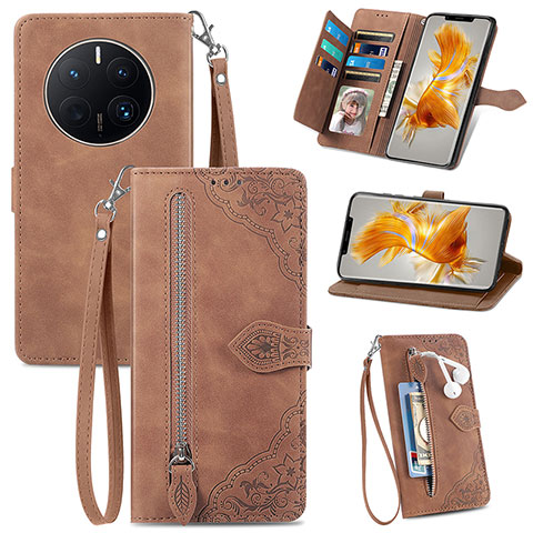 Handytasche Stand Schutzhülle Flip Leder Hülle S06D für Huawei Mate 50 Pro Braun