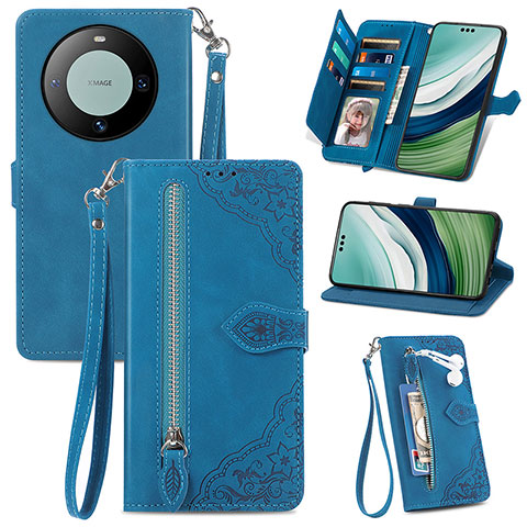 Handytasche Stand Schutzhülle Flip Leder Hülle S06D für Huawei Mate 60 Pro+ Plus Blau