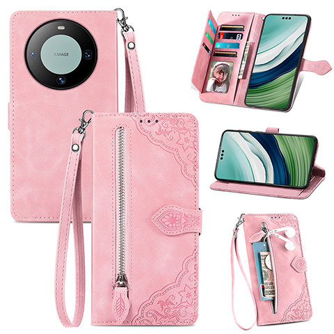 Handytasche Stand Schutzhülle Flip Leder Hülle S06D für Huawei Mate 60 Pro+ Plus Rosa