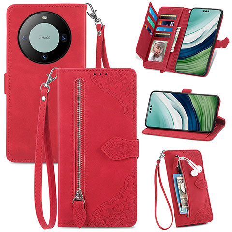 Handytasche Stand Schutzhülle Flip Leder Hülle S06D für Huawei Mate 60 Pro+ Plus Rot