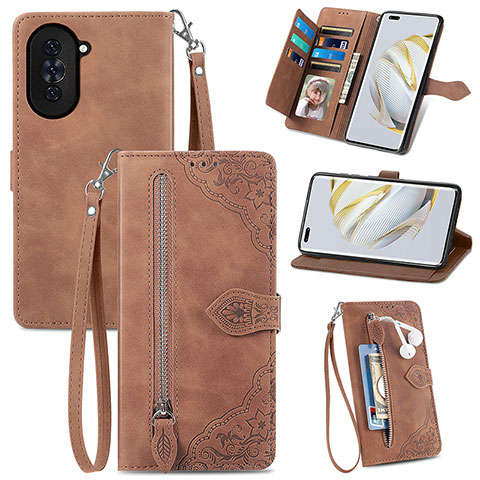 Handytasche Stand Schutzhülle Flip Leder Hülle S06D für Huawei Nova 10 Pro Braun