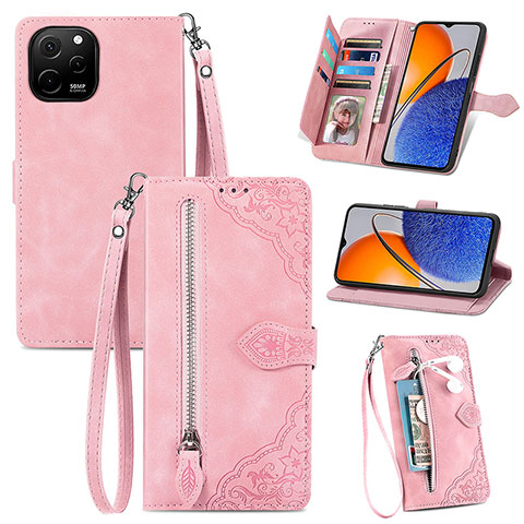 Handytasche Stand Schutzhülle Flip Leder Hülle S06D für Huawei Nova Y61 Rosa