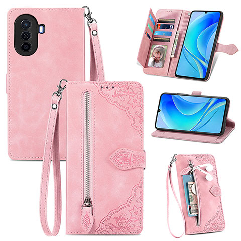 Handytasche Stand Schutzhülle Flip Leder Hülle S06D für Huawei Nova Y70 Plus Rosa