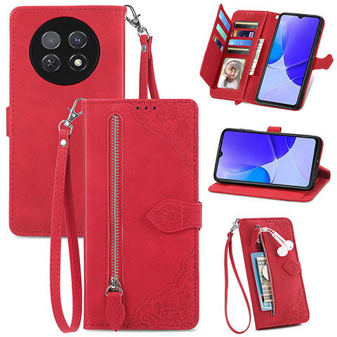 Handytasche Stand Schutzhülle Flip Leder Hülle S06D für Huawei Nova Y91 Rot