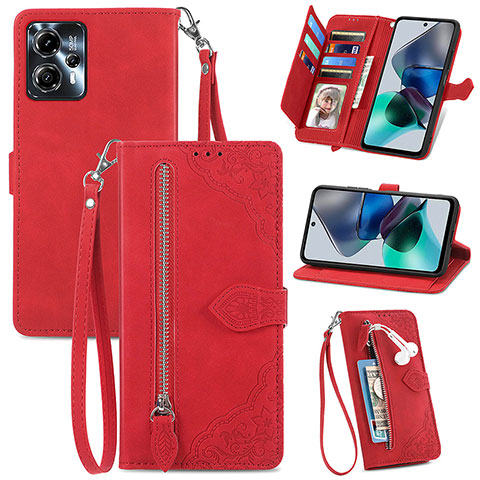 Handytasche Stand Schutzhülle Flip Leder Hülle S06D für Motorola Moto G13 Rot