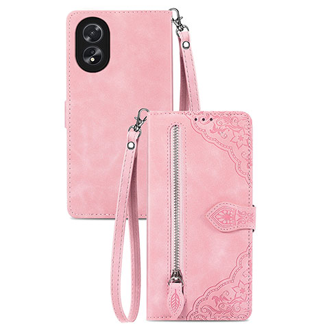 Handytasche Stand Schutzhülle Flip Leder Hülle S06D für Oppo A38 Rosa