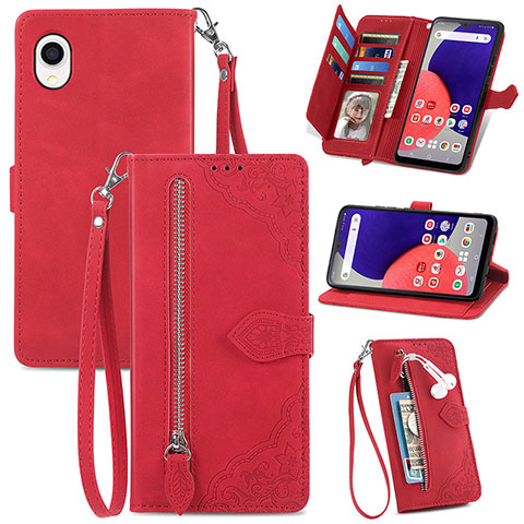 Handytasche Stand Schutzhülle Flip Leder Hülle S06D für Samsung Galaxy A22 5G SC-56B Rot