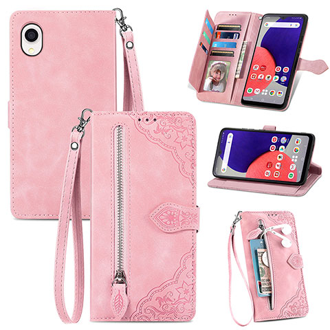 Handytasche Stand Schutzhülle Flip Leder Hülle S06D für Samsung Galaxy A22 5G SC-56B Violett