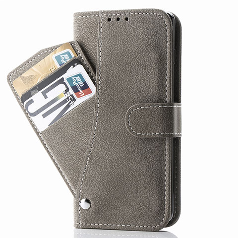 Handytasche Stand Schutzhülle Flip Leder Hülle S06D für Samsung Galaxy S20 5G Grau