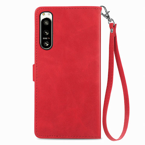 Handytasche Stand Schutzhülle Flip Leder Hülle S06D für Sony Xperia 5 IV Rot