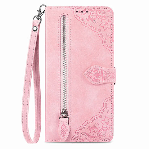 Handytasche Stand Schutzhülle Flip Leder Hülle S06D für Vivo Y02S Rosa