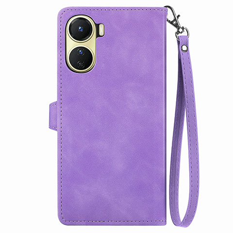 Handytasche Stand Schutzhülle Flip Leder Hülle S06D für Vivo Y02S Violett