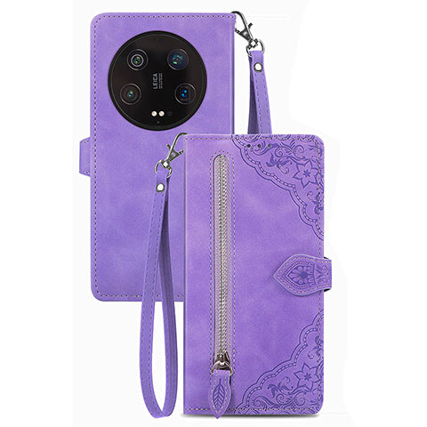 Handytasche Stand Schutzhülle Flip Leder Hülle S06D für Xiaomi Mi 13 Ultra 5G Violett