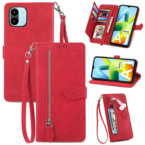 Handytasche Stand Schutzhülle Flip Leder Hülle S06D für Xiaomi Poco C51 Rot