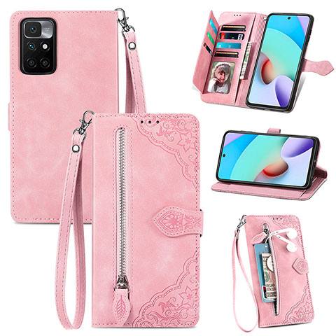 Handytasche Stand Schutzhülle Flip Leder Hülle S06D für Xiaomi Poco M4 Pro 5G Rosa