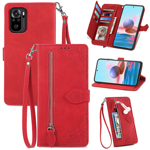 Handytasche Stand Schutzhülle Flip Leder Hülle S06D für Xiaomi Poco M5S Rot