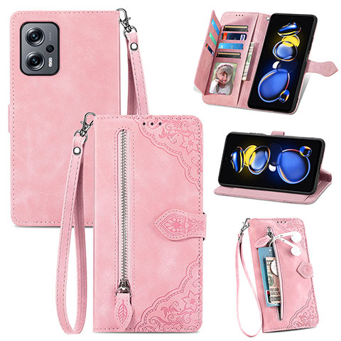 Handytasche Stand Schutzhülle Flip Leder Hülle S06D für Xiaomi Redmi K50i 5G Rosa