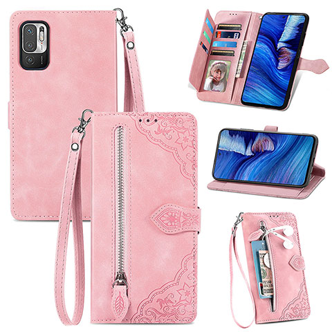 Handytasche Stand Schutzhülle Flip Leder Hülle S06D für Xiaomi Redmi Note 11 SE 5G Rosa