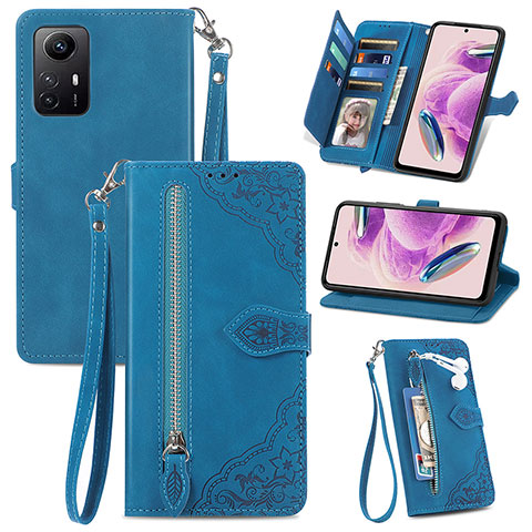 Handytasche Stand Schutzhülle Flip Leder Hülle S06D für Xiaomi Redmi Note 12S Blau