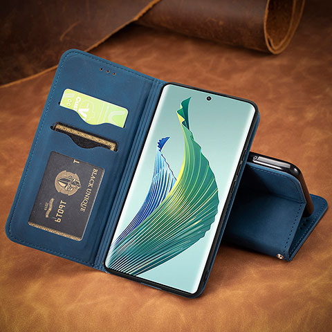 Handytasche Stand Schutzhülle Flip Leder Hülle S08D für Huawei Honor Magic5 Lite 5G Blau