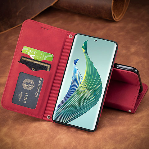 Handytasche Stand Schutzhülle Flip Leder Hülle S08D für Huawei Honor Magic5 Lite 5G Rot