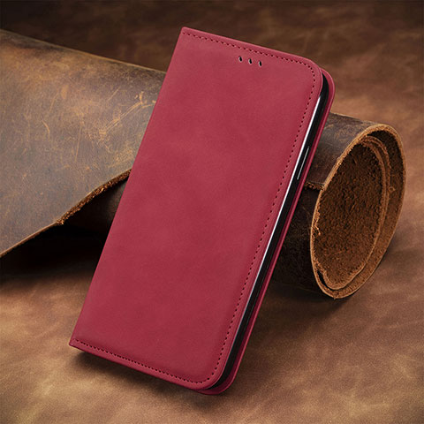 Handytasche Stand Schutzhülle Flip Leder Hülle S08D für Motorola Moto G23 Rot