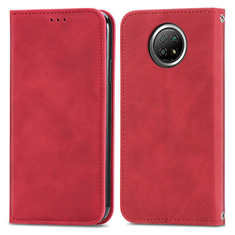 Handytasche Stand Schutzhülle Flip Leder Hülle S08D für Xiaomi Redmi Note 9 5G Rot