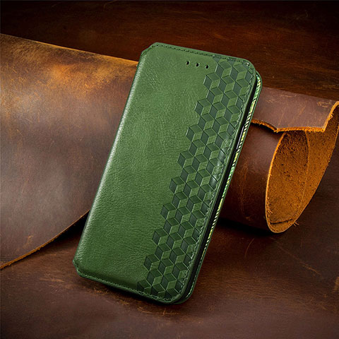 Handytasche Stand Schutzhülle Flip Leder Hülle S09D für Motorola Moto G53j 5G Grün