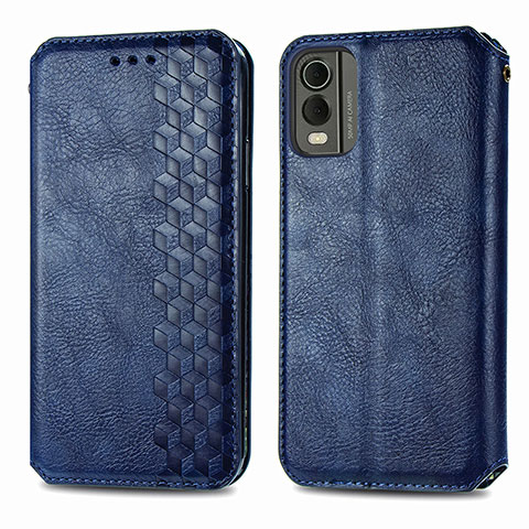 Handytasche Stand Schutzhülle Flip Leder Hülle S09D für Nokia C32 Blau