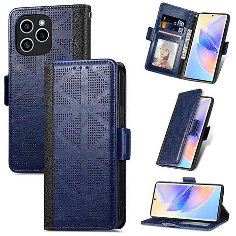 Handytasche Stand Schutzhülle Flip Leder Hülle S11D für Huawei Honor 60 SE 5G Blau