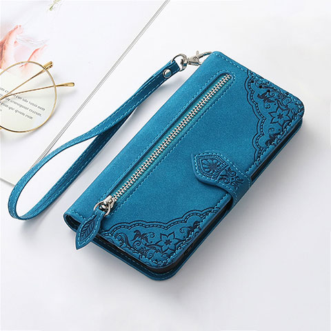 Handytasche Stand Schutzhülle Flip Leder Hülle S14D für Xiaomi Poco F5 5G Blau