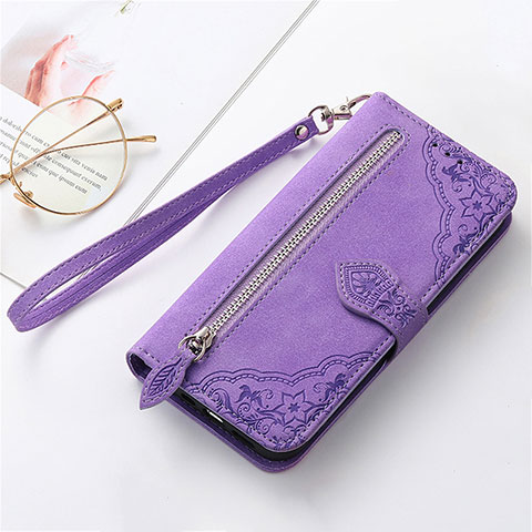 Handytasche Stand Schutzhülle Flip Leder Hülle S14D für Xiaomi Poco F5 5G Violett