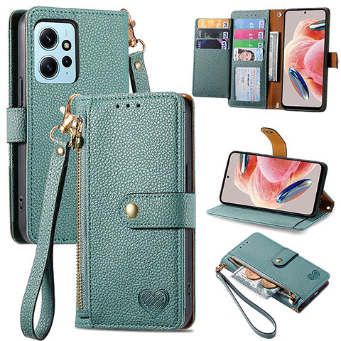 Handytasche Stand Schutzhülle Flip Leder Hülle S15D für Xiaomi Redmi Note 12 4G Grün