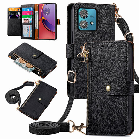 Handytasche Stand Schutzhülle Flip Leder Hülle S16D für Motorola Moto G84 5G Schwarz