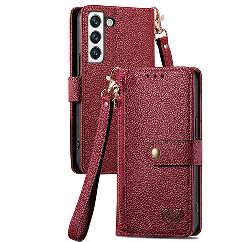 Handytasche Stand Schutzhülle Flip Leder Hülle S16D für Samsung Galaxy S22 5G Rot