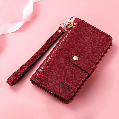 Handytasche Stand Schutzhülle Flip Leder Hülle S16D für Samsung Galaxy S22 Ultra 5G Rot